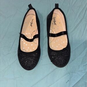 Cat & Jack Black Glitter Flats with Bow
